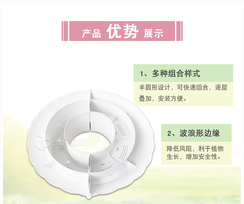 半圓組合蓄水花盆細節(jié)圖
